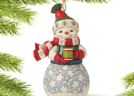personalized jim shore snowman with cocoa christmas ornament – Christmas ornament, holiday tree decoration or gift