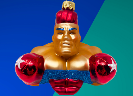 Knockout Boxer Glass Christmas Ornament (Erik)