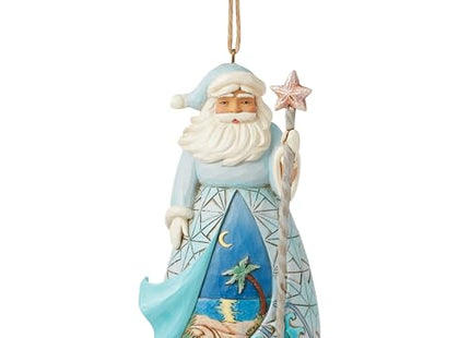 Jim Shore Heartwood Creek Coastal Santa Holding a Starfish Cane Ornament