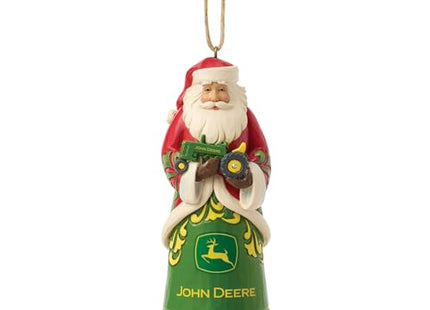 Santa Holding John Deere Tractor Custom Ornament