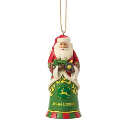 Santa Holding John Deere Tractor Custom Ornament