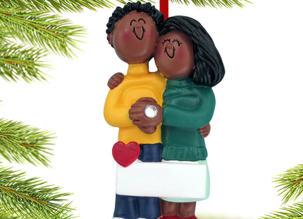custom engagement couple christmas ornament – Christmas ornament, holiday tree decoration or gift