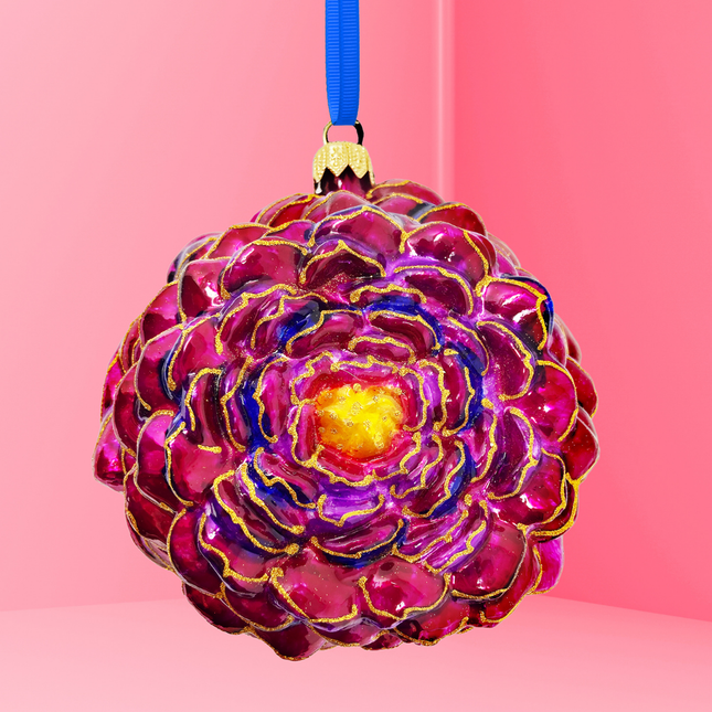 Palazzo Peony Glass Christmas Ornament (Festival)