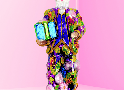 Purple Reign Santa Polish Glass Ornament