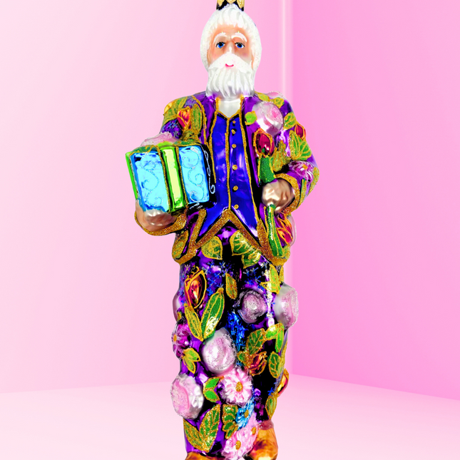 Purple Reign Santa Polish Glass Ornament