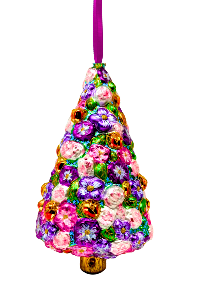 Floral Fetish Tree Polish Glass Ornament