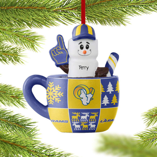 keepsake personalized los angeles rams smores mug christmas ornament – Christmas ornament, holiday tree decoration or gift