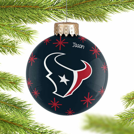engraved personalized houston texans 2022 ball christmas ornament – Christmas ornament, holiday tree decoration or gift