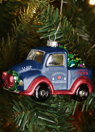 MLB Chicago Cubs Blown Glass Truck Ornament  by FOCO Ornament