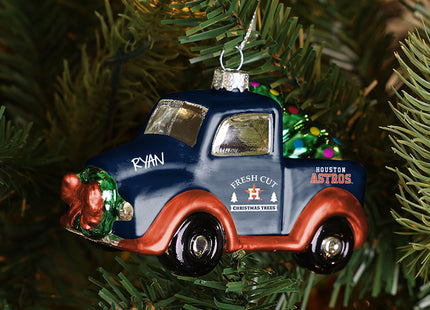keepsake personalized mlb houston astros blown glass truck christmas ornament – Christmas ornament, holiday tree decoration o