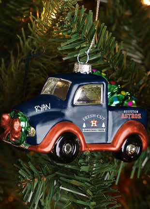 MLB Houston Astros Blown Glass Truck Ornament  by FOCO Ornament