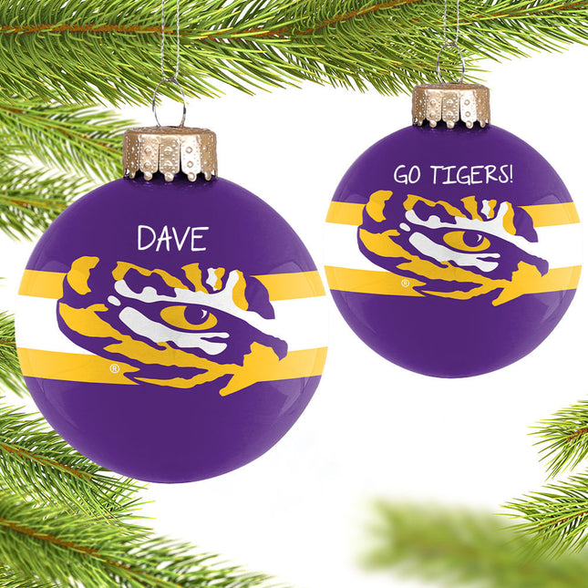 keepsake personalized louisiana state university glass christmas ornament – Christmas ornament, holiday tree decoration or gi