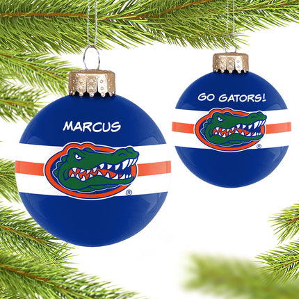 University of Florida Personalized Glass Ornament