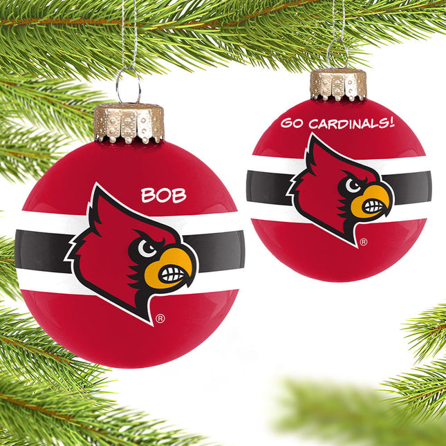 custom personalized university of louisville glass christmas ornament – Christmas ornament, holiday tree decoration or gift