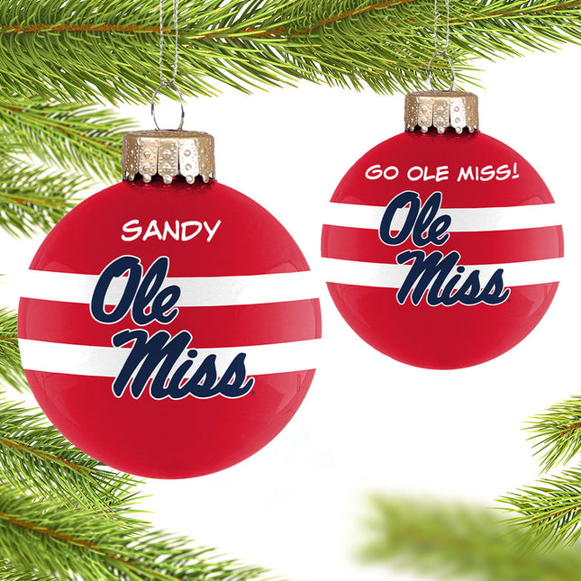 custom personalized university of mississippi glass christmas ornament – Christmas ornament, holiday tree decoration or gift