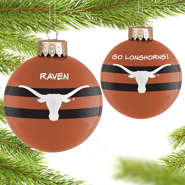 custom personalized university of texas glass christmas ornament – Christmas ornament, holiday tree decoration or gift