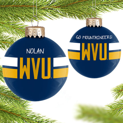 holiday personalized west virginia university glass christmas ornament – Christmas ornament, holiday tree decoration or gift