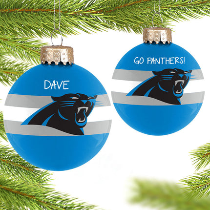 NFL Striped Personalized Glass Ornament