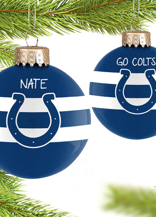 NFL Indianapolis Colts Striped Glass Ornament  by FOCO Ornament