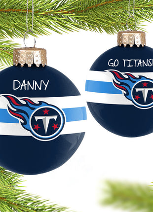 NFL Tennessee Titans Striped Glass Ornament  by FOCO Ornament