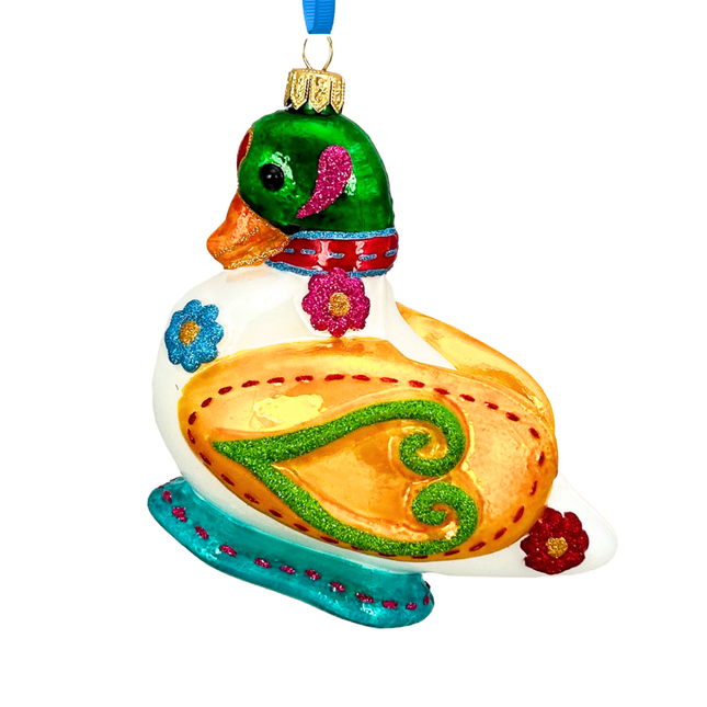 Fairytale Duck Polish Glass Ornament
