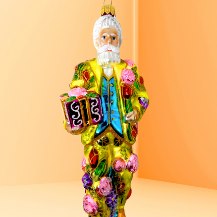 Fresh Squeezed Santa Polish Glass Ornament