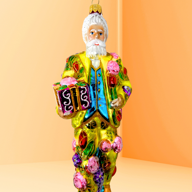Fresh Squeezed Santa Polish Glass Ornament
