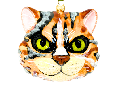 Fresh Fritz Cat Face Glass Ornament