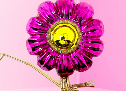 Fuchsia Boho Charm Clip-On Polish Glass Ornament