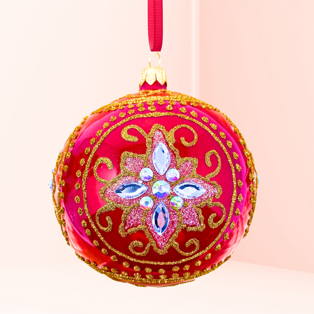 Garnet Medici Polish Glass Bauble