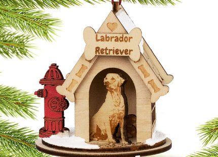 decorative labrador retriever doghouse christmas ornament – Christmas ornament, holiday tree decoration or gift