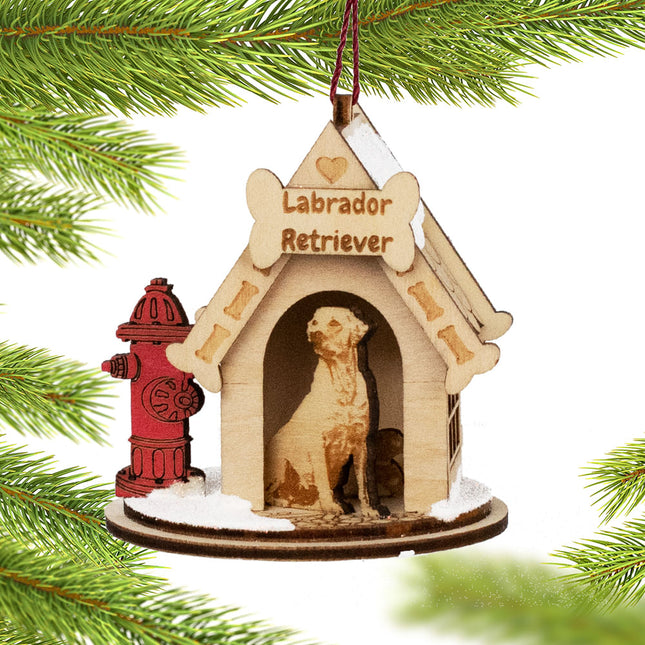 decorative labrador retriever doghouse christmas ornament – Christmas ornament, holiday tree decoration or gift