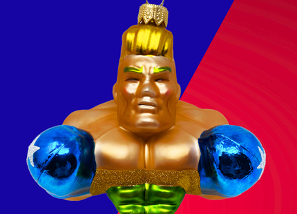 Knockout Boxer Glass Christmas Ornament (Giles)