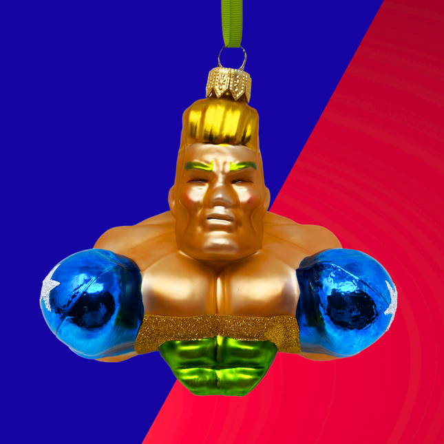 Knockout Boxer Glass Christmas Ornament (Giles)