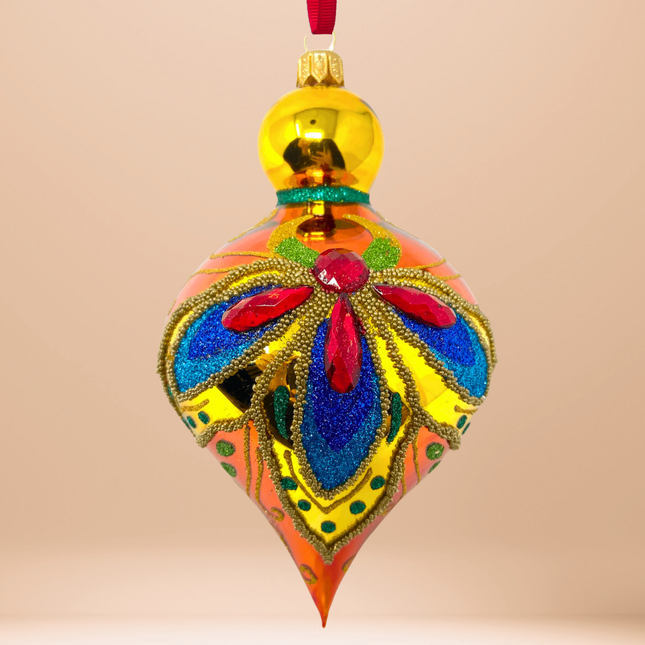 Golden Sparkle Glass Christmas Bauble