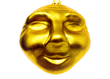 Man in the Moon Glass Ornament (Gold)