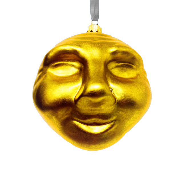 Man in the Moon Glass Ornament (Gold)