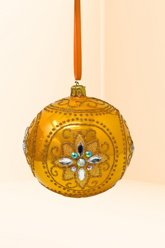 Gold Medici Polish Glass Bauble
