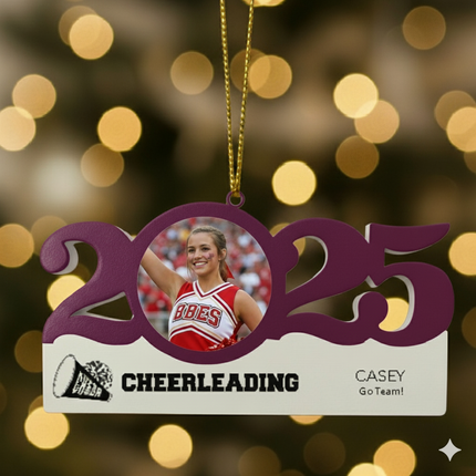 Personalized Dated Cheerleading Ornament