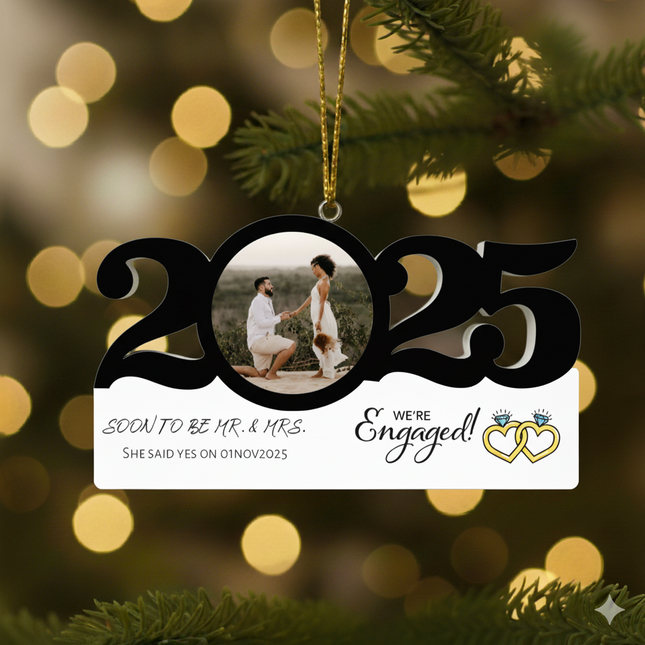 Personalized Dated Engagement Ornament