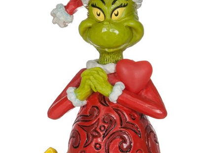 Grinch by Jim Shore Happy Grinch with Blinking Heart Figurine Custom Ornament | Enesco Xmas Ornament