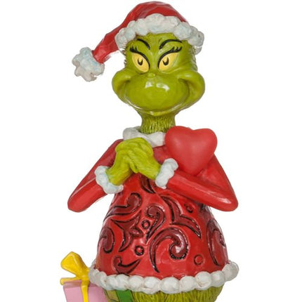 Grinch by Jim Shore Happy Grinch with Blinking Heart Figurine Custom Ornament | Enesco Xmas Ornament