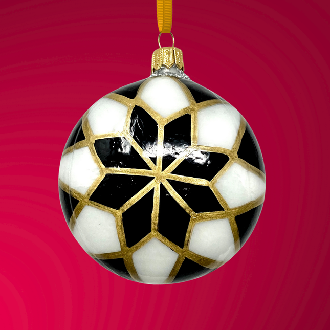 Harlequin Yo-Yo Glass Ornament