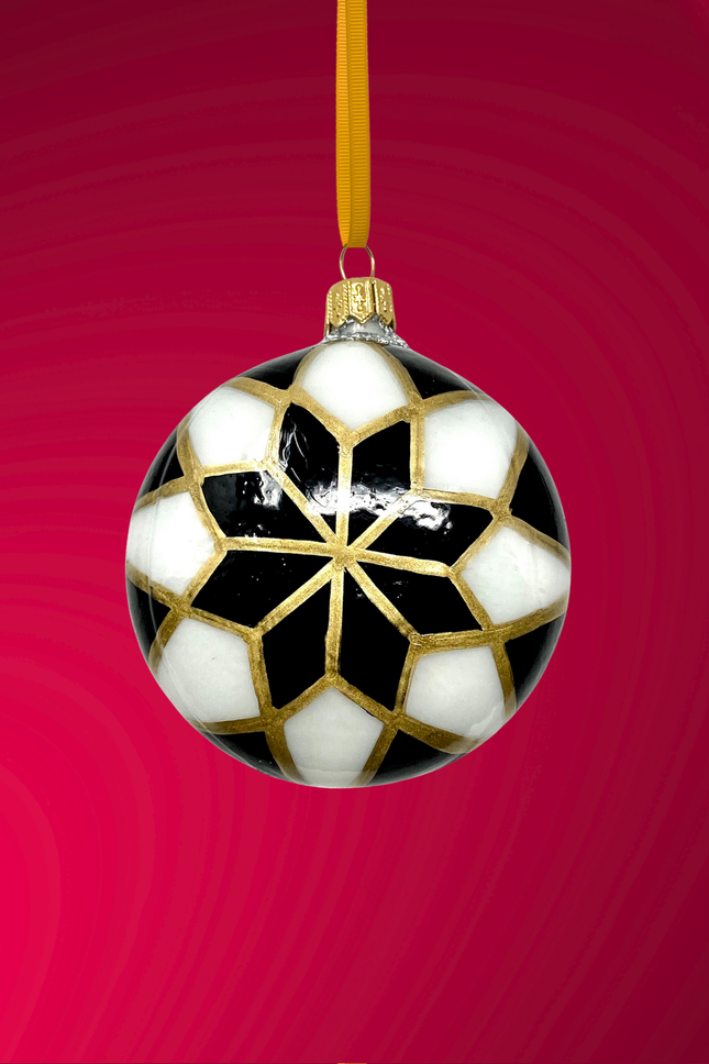 Harlequin Yo-Yo Glass Ornament