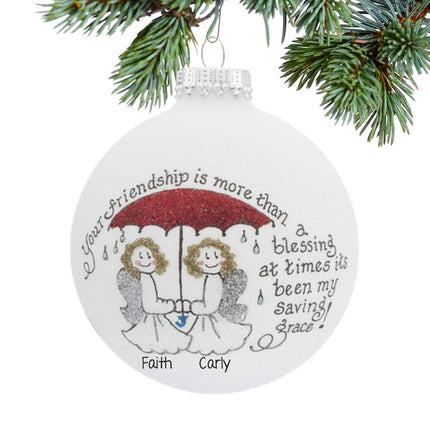 custom personalized friendship is my saving grace christmas ornament – Christmas ornament, holiday tree decoration or gift