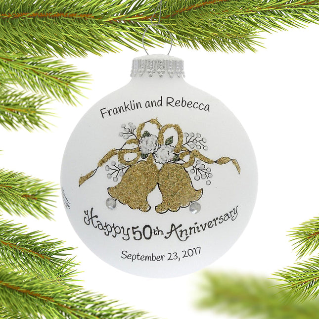 Happy 50th Anniversary Bells Ornament