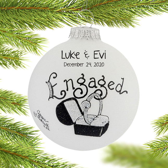 holiday personalized engagement diamond ring in black box christmas ornament – Christmas ornament, holiday tree decoration or