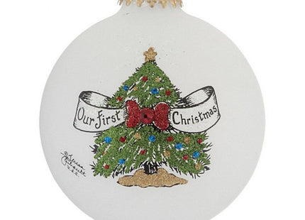 decorative our first christmas tree with bow christmas ornament – Christmas ornament, holiday tree decoration or gift