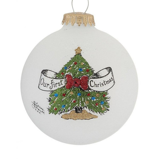 decorative our first christmas tree with bow christmas ornament – Christmas ornament, holiday tree decoration or gift
