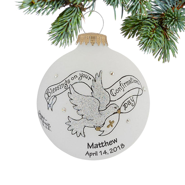 engraved personalized blessings on your confirmation day christmas ornament – Christmas ornament, holiday tree decoration or 